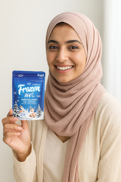 Frozen 100% Pure Collagen Tri - Peptide 50,000 mg product in hand 