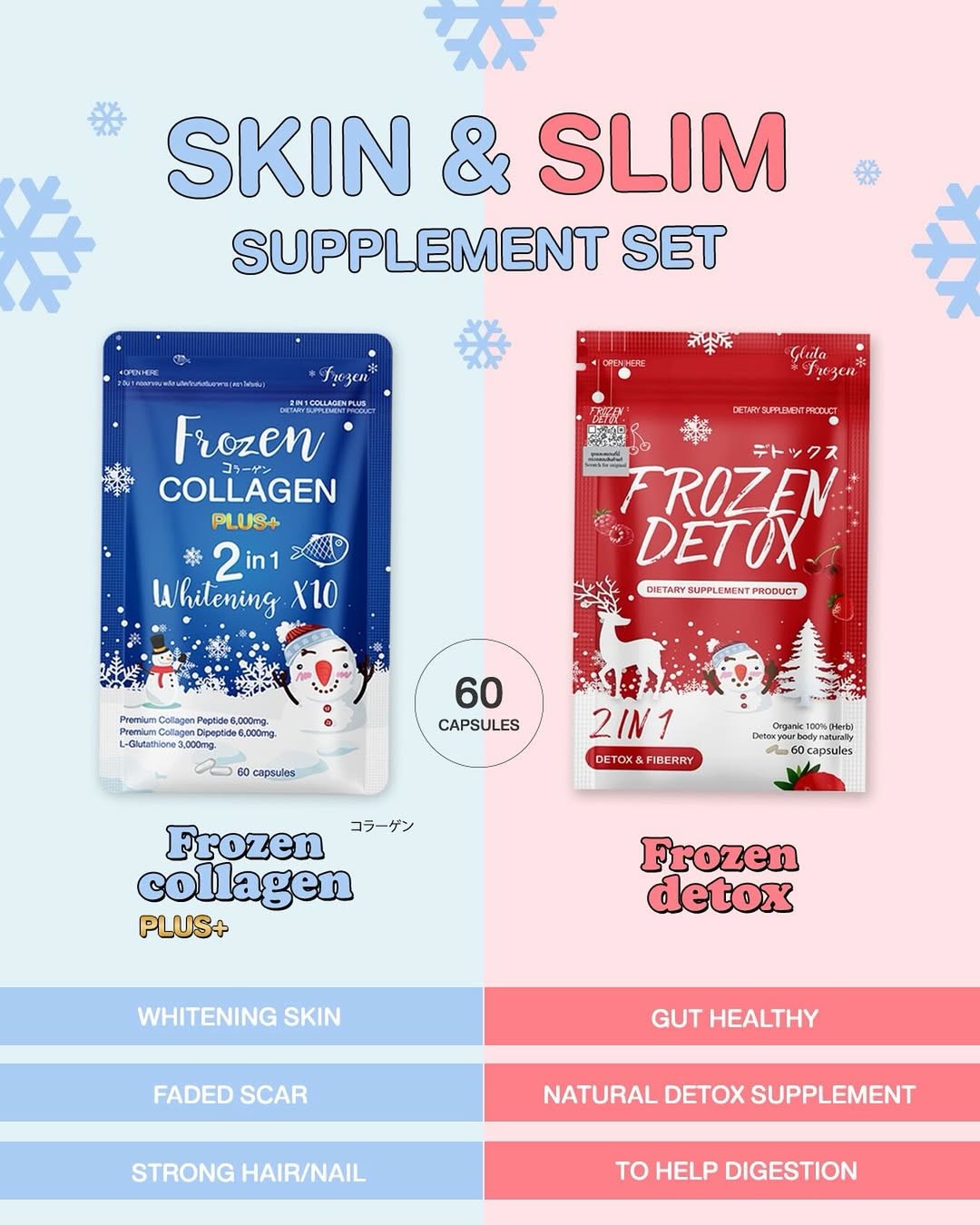 Frozen Collagen Plus+  X Frozen Detox 2x Skin And Shape 2