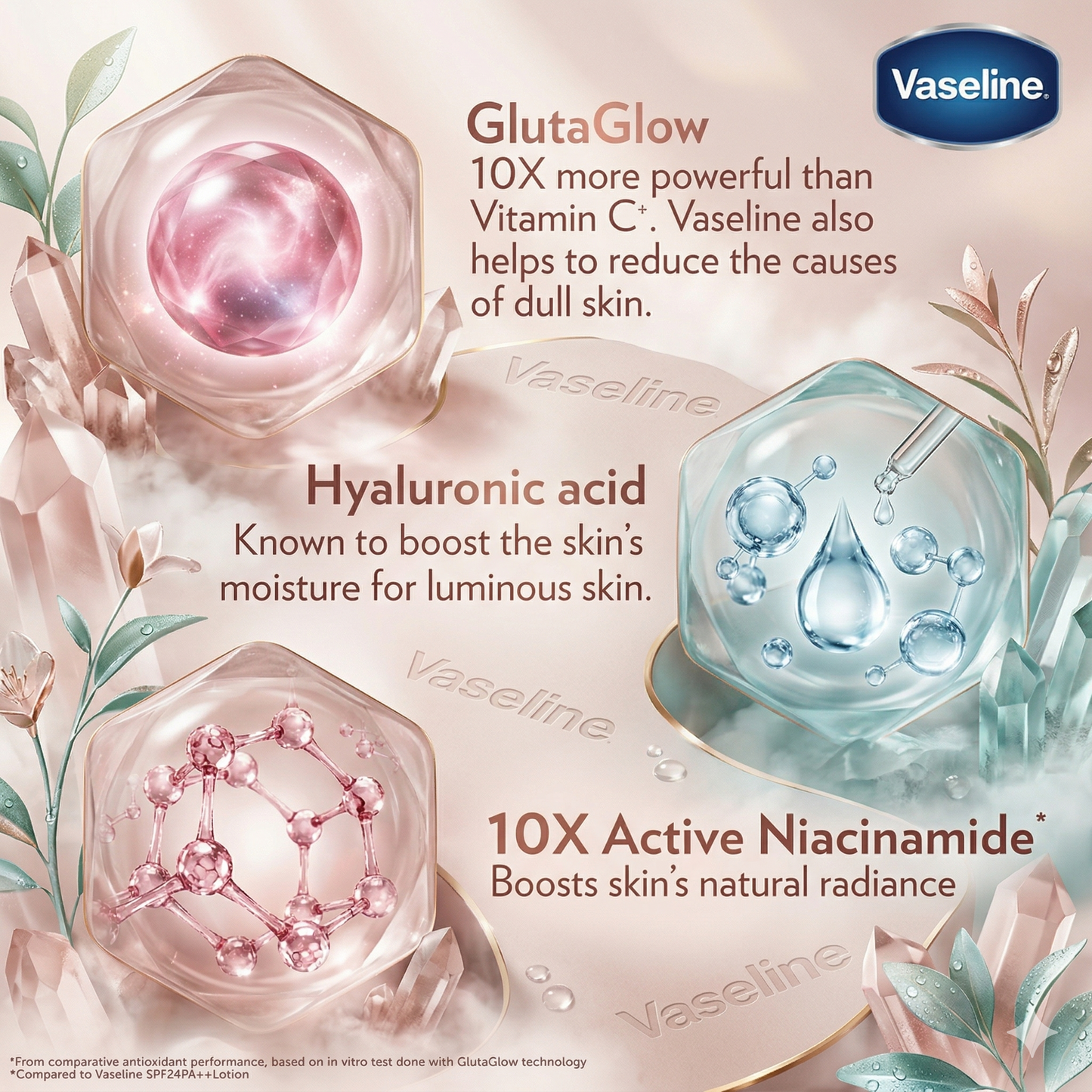 Vaseline Healthy Bright Gluta-Hya Serum Burst Lotion Dewy Radiance 